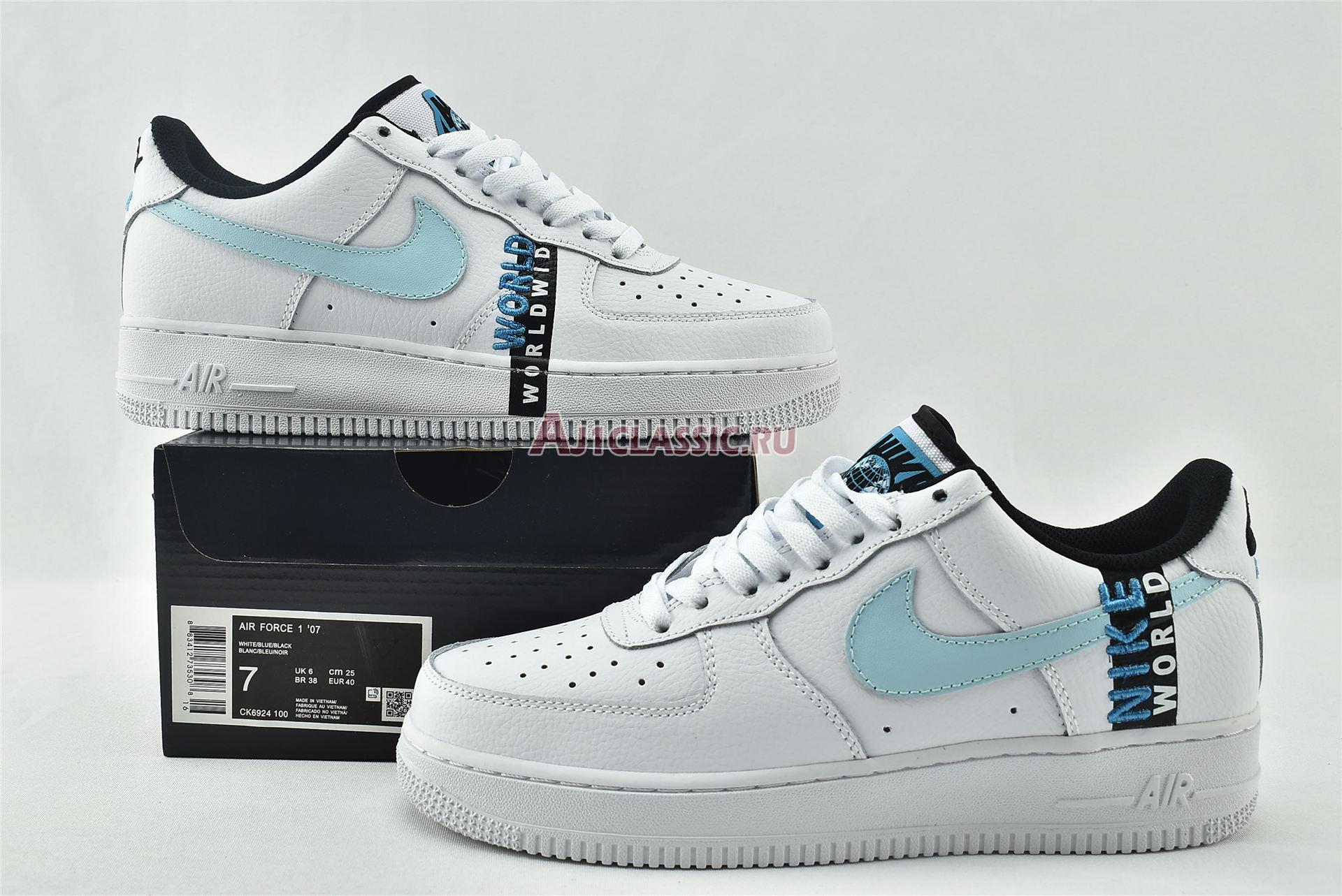 New Nike Air Force 1 07 LV8 "Worldwide Pack - Glacier Blue" CK6924-100 Shoes