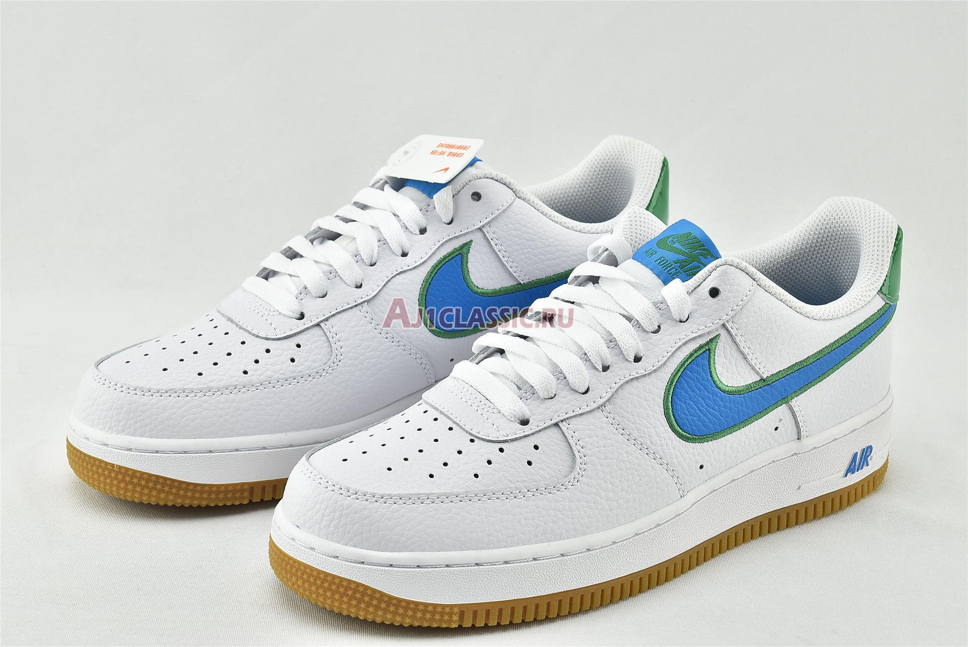 New Nike Air Force 1 Low "White Bright Blue Green" DA4660-100 Shoes