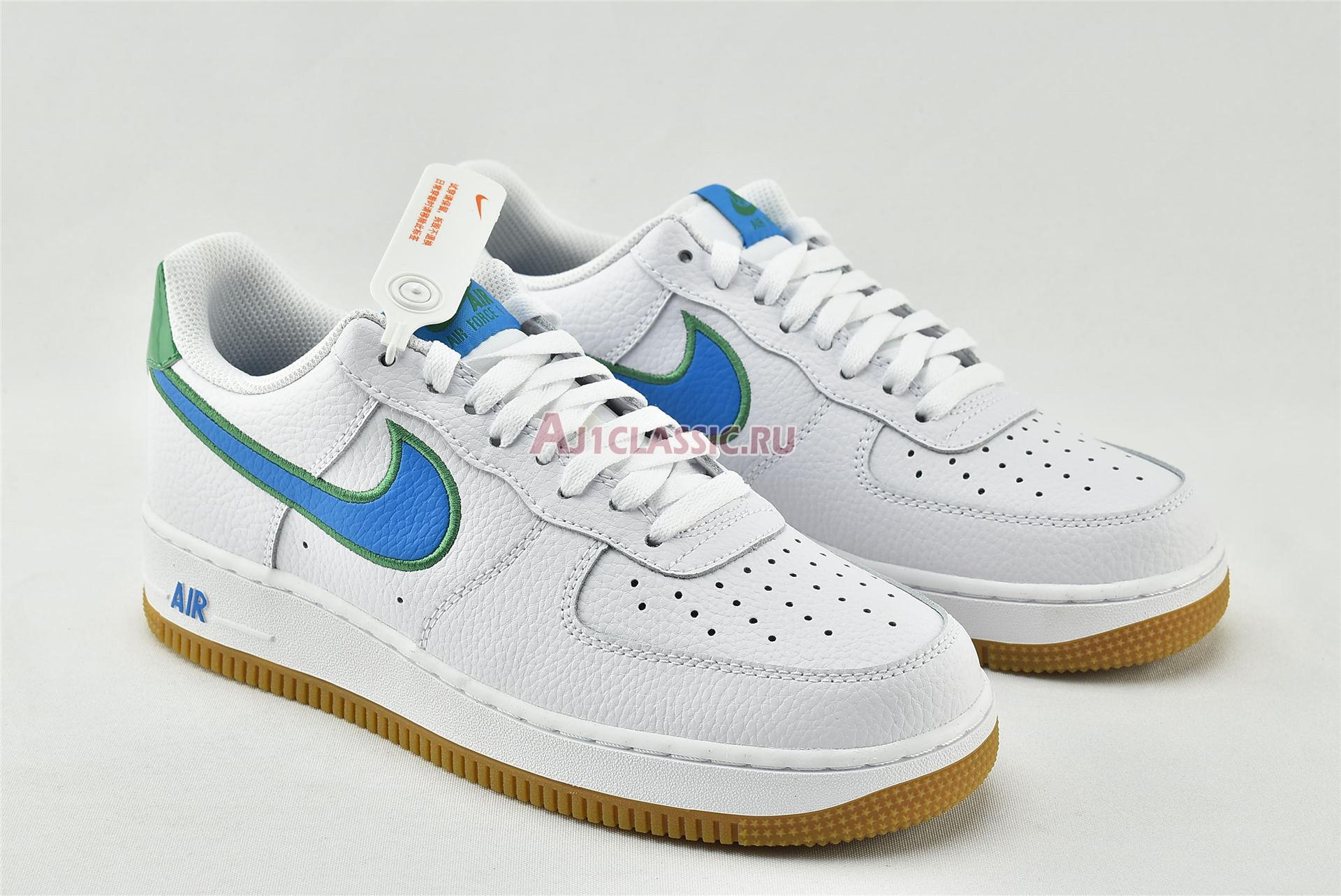 New Nike Air Force 1 Low "White Bright Blue Green" DA4660-100 Shoes