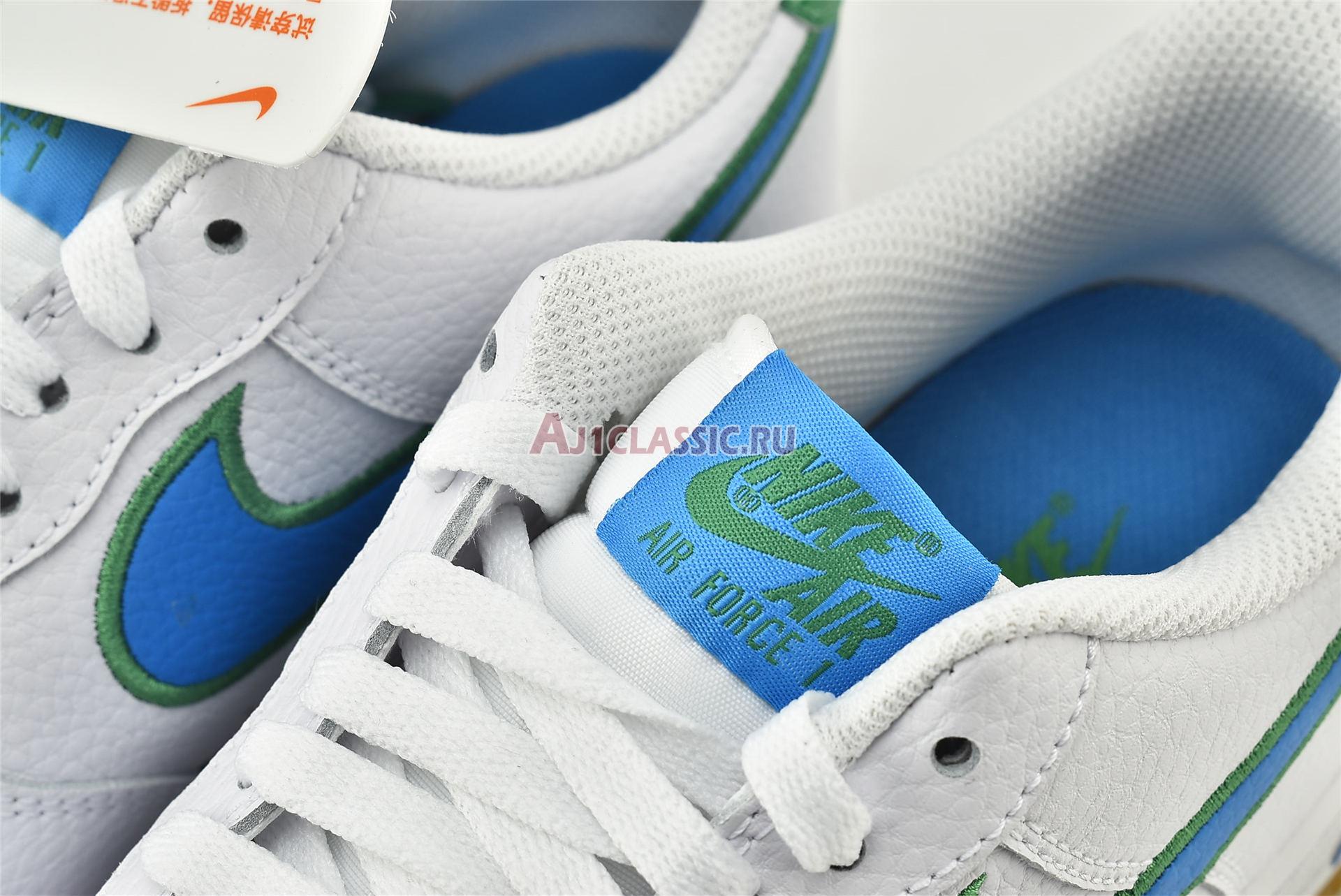 New Nike Air Force 1 Low "White Bright Blue Green" DA4660-100 Shoes