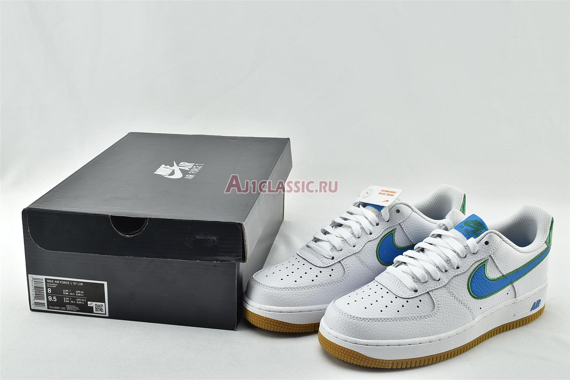 New Nike Air Force 1 Low "White Bright Blue Green" DA4660-100 Shoes