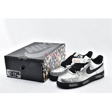 PEACEMINUSONE x Nike Air Force 1 Low Para-noise AQ3692-100 Black/Silver Mens Womens Shoes