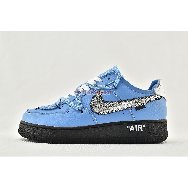 Off-White x Nike Air Force 1 Low MCA CK0866-401 University Blue/White-Black-Metallic Silver Mens Womens Shoes