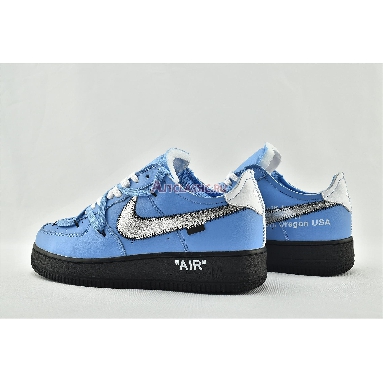 Off-White x Nike Air Force 1 Low MCA CK0866-401 University Blue/White-Black-Metallic Silver Mens Womens Shoes