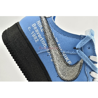 Off-White x Nike Air Force 1 Low MCA CK0866-401 University Blue/White-Black-Metallic Silver Mens Womens Shoes