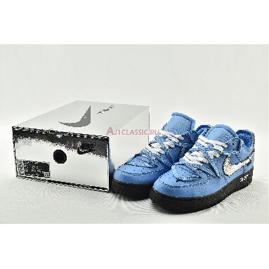 Off-White x Nike Air Force 1 Low MCA CK0866-401 University Blue/White-Black-Metallic Silver Mens Womens Shoes