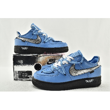 Off-White x Nike Air Force 1 Low MCA CK0866-401 University Blue/White-Black-Metallic Silver Mens Womens Shoes