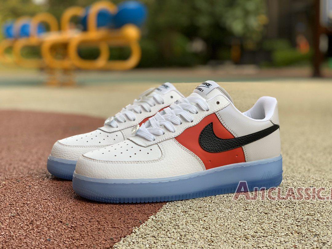 New Nike Air Force 1 07 LV8 EMB "Icy Soles - University Red" CT2295-110 Shoes