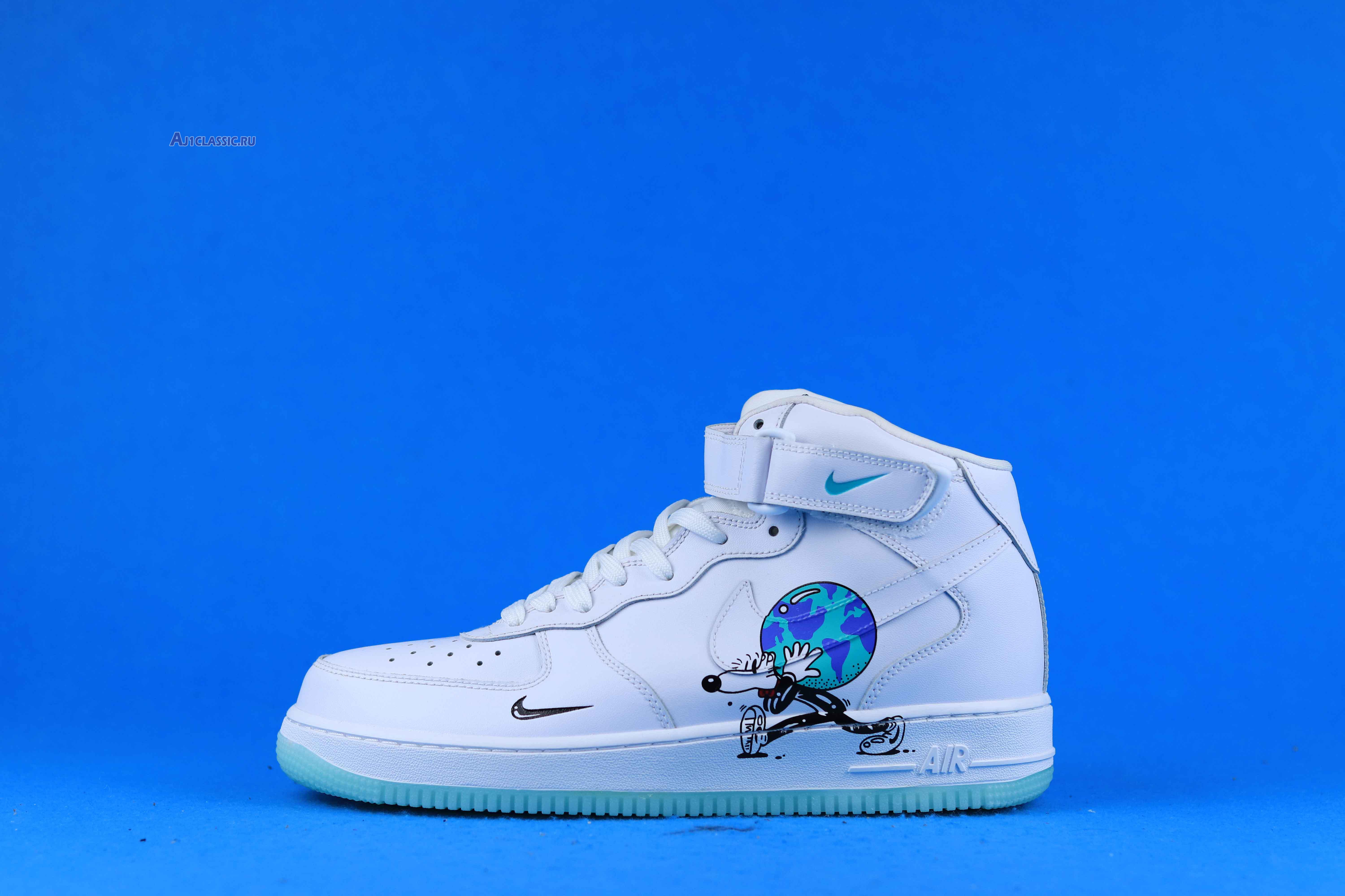 New Steven Harrington x Nike Air Force 1 High Flyleather "Earth Day" CI5545-100 Shoes