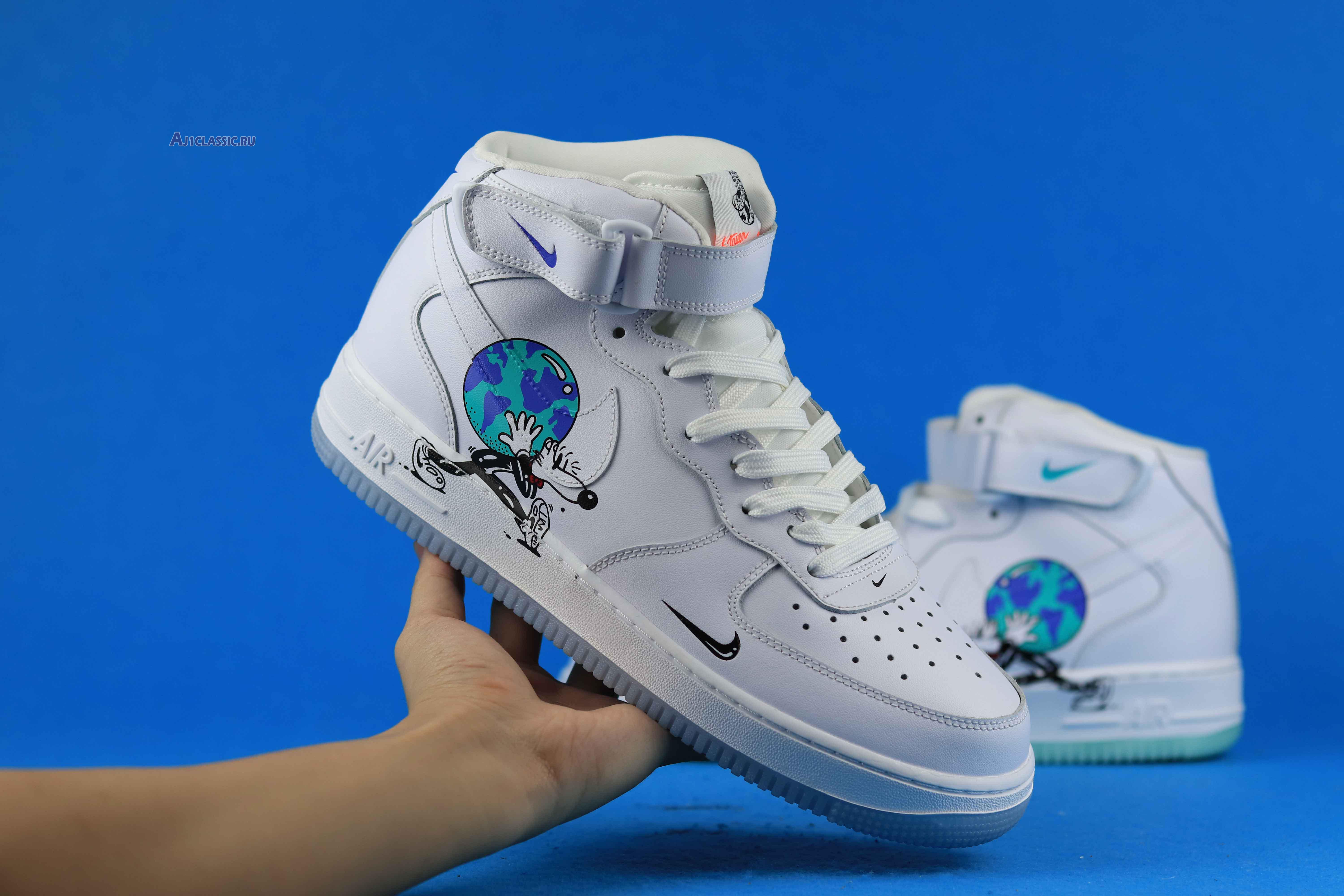 New Steven Harrington x Nike Air Force 1 High Flyleather "Earth Day" CI5545-100 Shoes