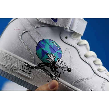 Steven Harrington x Nike Air Force 1 High Flyleather Earth Day CI5545-100 White/Black-Hyper Crimson Sneakers