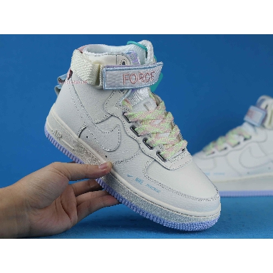 Nike Air Force 1 High Utility Force is Female CQ4810-111 White/Pink/Purple/Green/Sail Sneakers