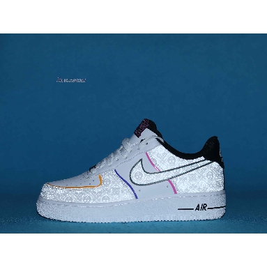 Nike Air Force 1 Low Day of the Dead CT1138-100 White/White/Black/Kinetic Green Mens Womens Shoes