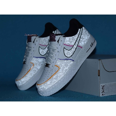 Nike Air Force 1 Low Day of the Dead CT1138-100 White/White/Black/Kinetic Green Mens Womens Shoes