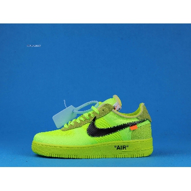 Off-White x Nike Air Force 1 Low Volt AO4606-700 Volt/Cone-Black-Hyper Jade Mens Womens Shoes