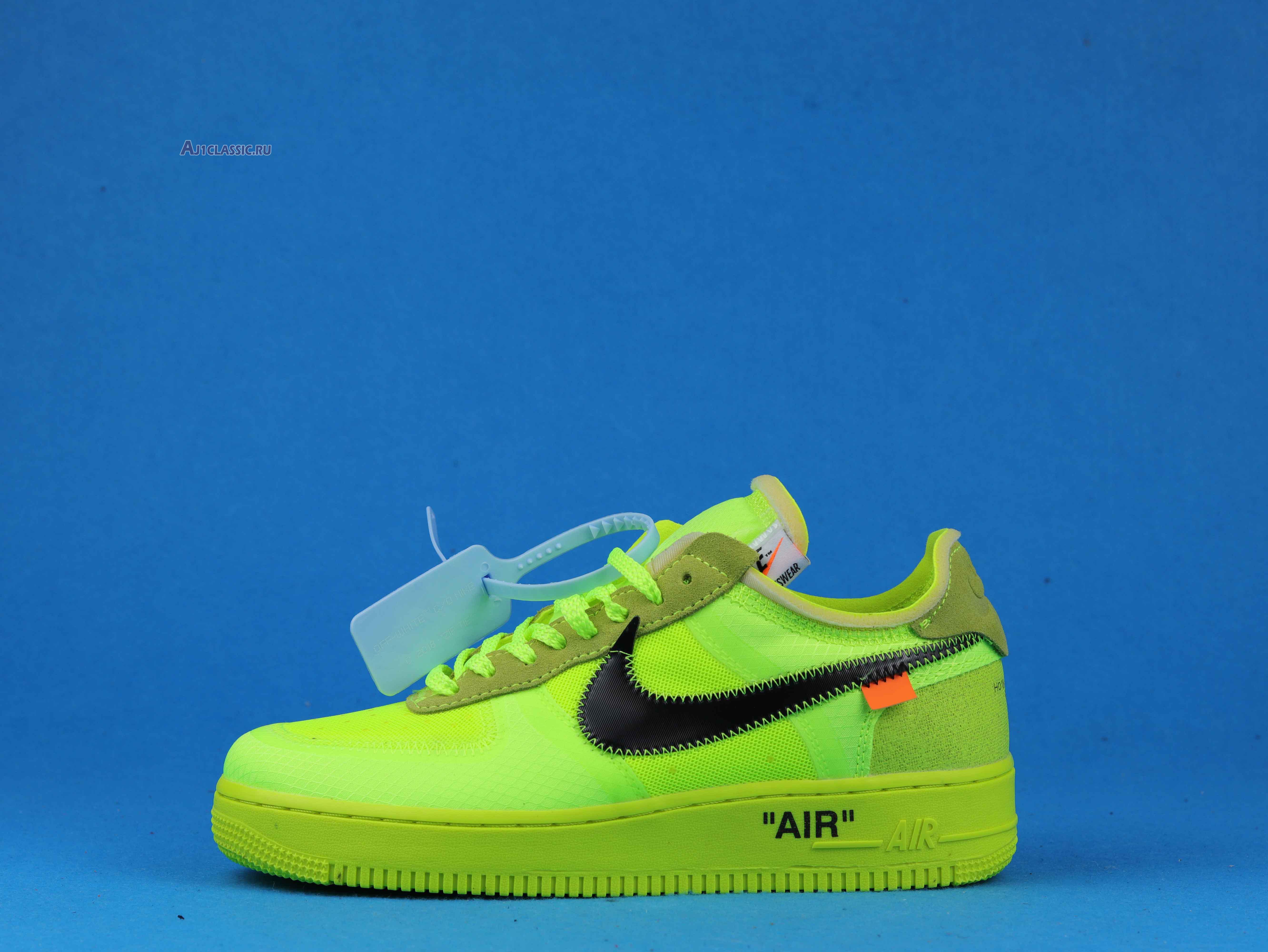 New Off-White x Nike Air Force 1 Low "Volt" AO4606-700 Shoes