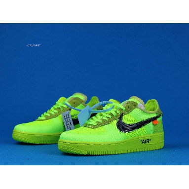 Off-White x Nike Air Force 1 Low Volt AO4606-700 Volt/Cone-Black-Hyper Jade Sneakers