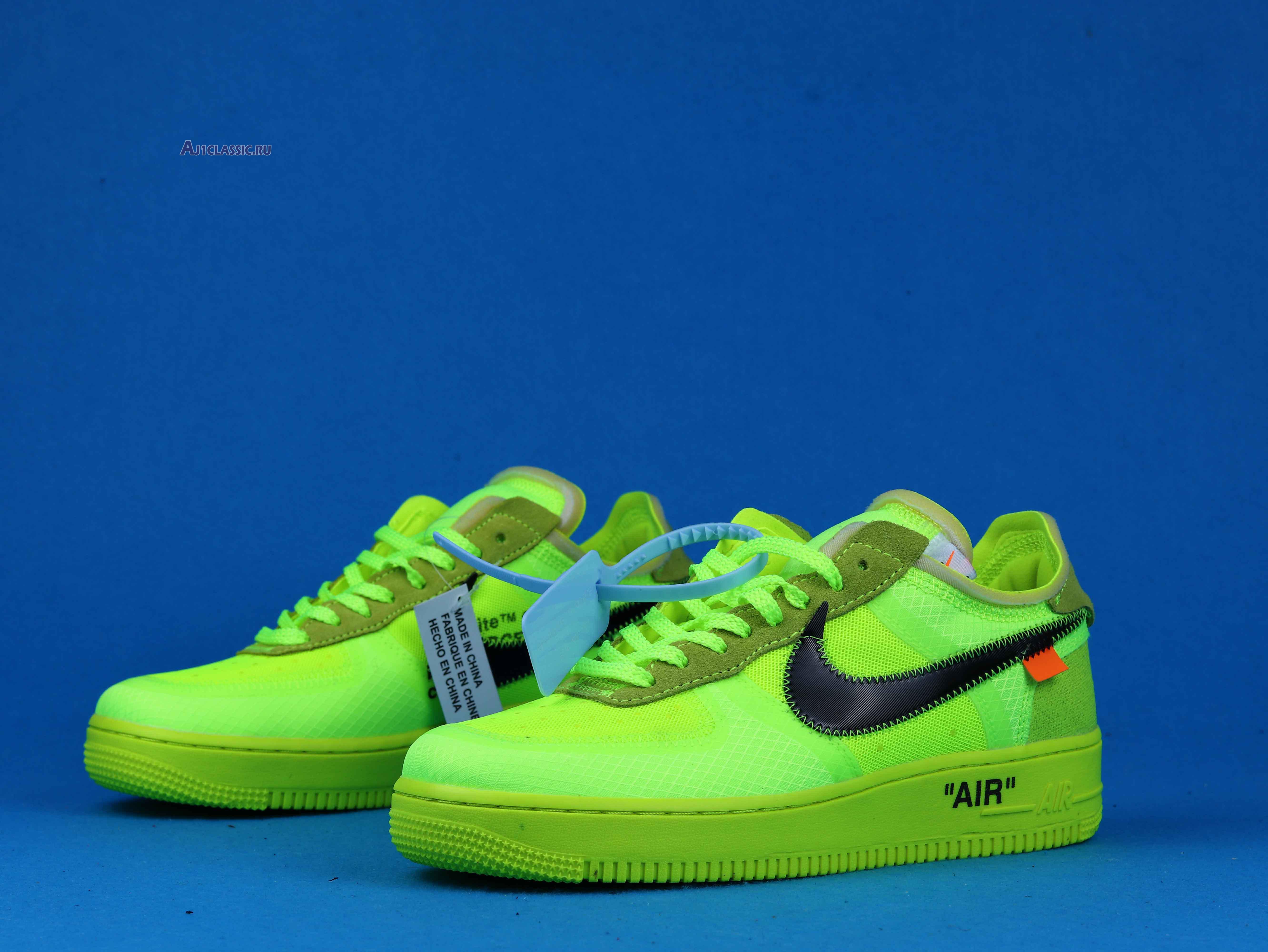 New Off-White x Nike Air Force 1 Low "Volt" AO4606-700 Shoes