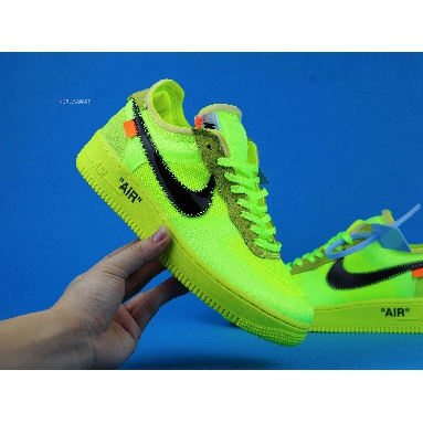 Off-White x Nike Air Force 1 Low Volt AO4606-700 Volt/Cone-Black-Hyper Jade Mens Womens Shoes