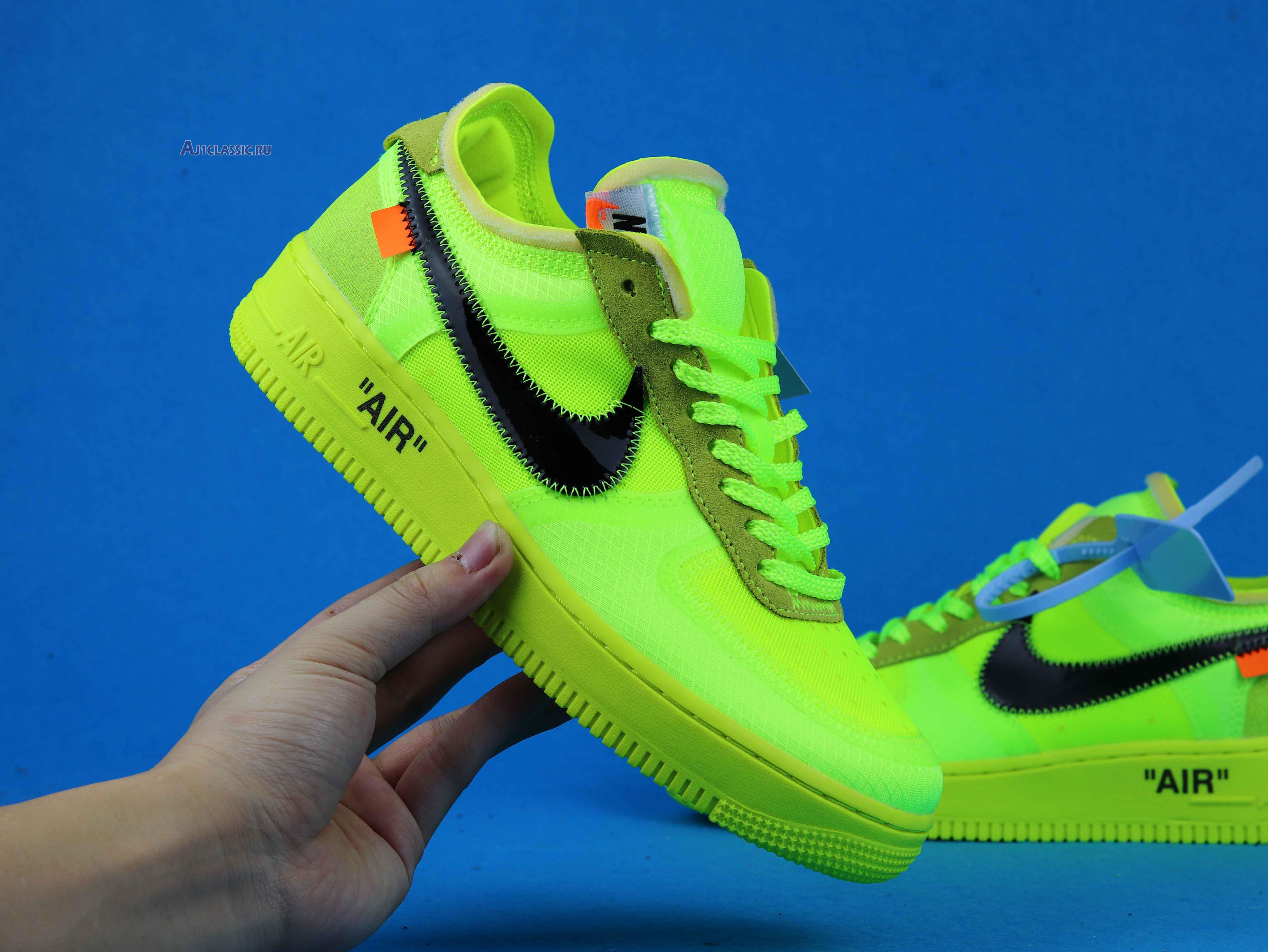 New Off-White x Nike Air Force 1 Low "Volt" AO4606-700 Shoes