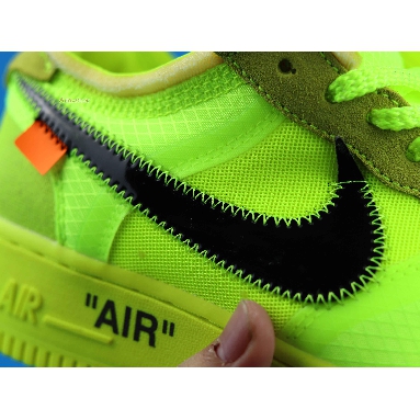 Off-White x Nike Air Force 1 Low Volt AO4606-700 Volt/Cone-Black-Hyper Jade Mens Womens Shoes