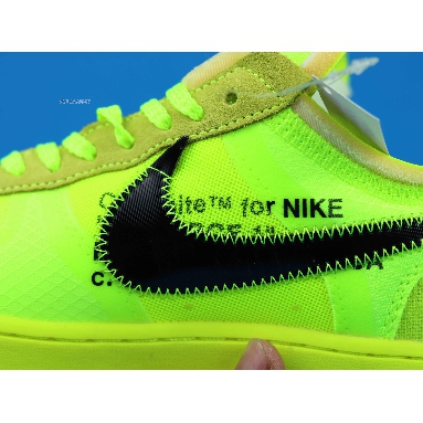 Off-White x Nike Air Force 1 Low Volt AO4606-700 Volt/Cone-Black-Hyper Jade Mens Womens Shoes