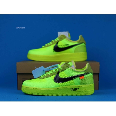 Off-White x Nike Air Force 1 Low Volt AO4606-700 Volt/Cone-Black-Hyper Jade Sneakers