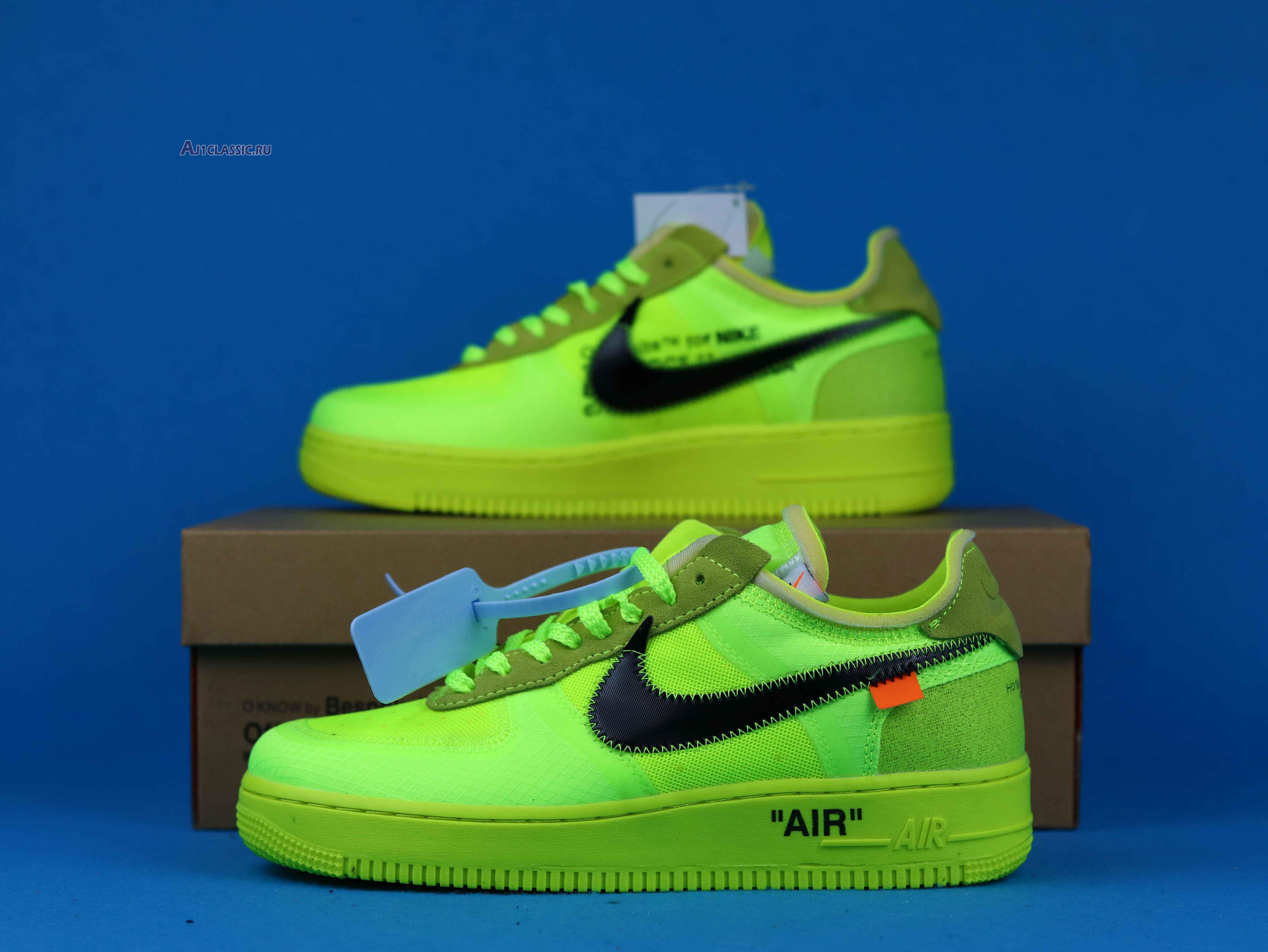 New Off-White x Nike Air Force 1 Low "Volt" AO4606-700 Shoes