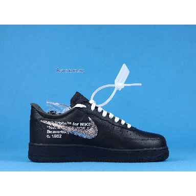 Off-White x Nike Air Force 1 Low 07 MoMA AV5210-001 Black/Metallic Silver-Black Mens Womens Shoes