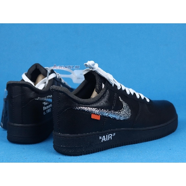 Off-White x Nike Air Force 1 Low 07 MoMA AV5210-001 Black/Metallic Silver-Black Mens Womens Shoes