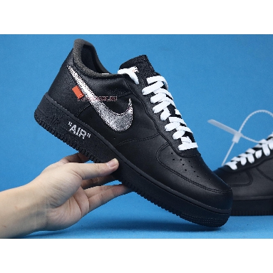 Off-White x Nike Air Force 1 Low 07 MoMA AV5210-001 Black/Metallic Silver-Black Mens Womens Shoes