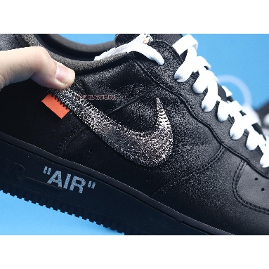 Off-White x Nike Air Force 1 Low 07 MoMA AV5210-001 Black/Metallic Silver-Black Mens Womens Shoes