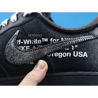 Off-White x Nike Air Force 1 Low 07 MoMA AV5210-001 Black/Metallic Silver-Black Mens Womens Shoes