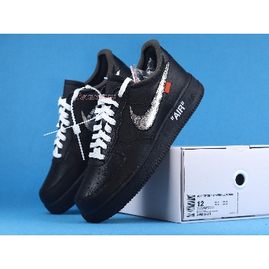 Off-White x Nike Air Force 1 Low 07 MoMA AV5210-001 Black/Metallic Silver-Black Mens Womens Shoes