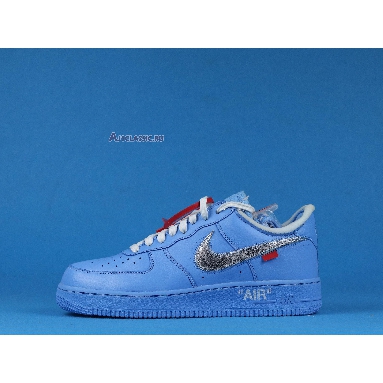 Off-White x Nike Air Force 1 Low 07 MCA CI1173-400 University Blue/White-University Red-Metallic Silver Mens Womens Shoes