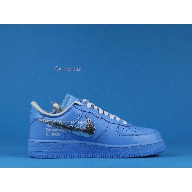 Off-White x Nike Air Force 1 Low 07 MCA CI1173-400 University Blue/White-University Red-Metallic Silver Mens Womens Shoes