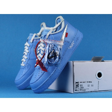 Off-White x Nike Air Force 1 Low 07 MCA CI1173-400 University Blue/White-University Red-Metallic Silver Mens Womens Shoes