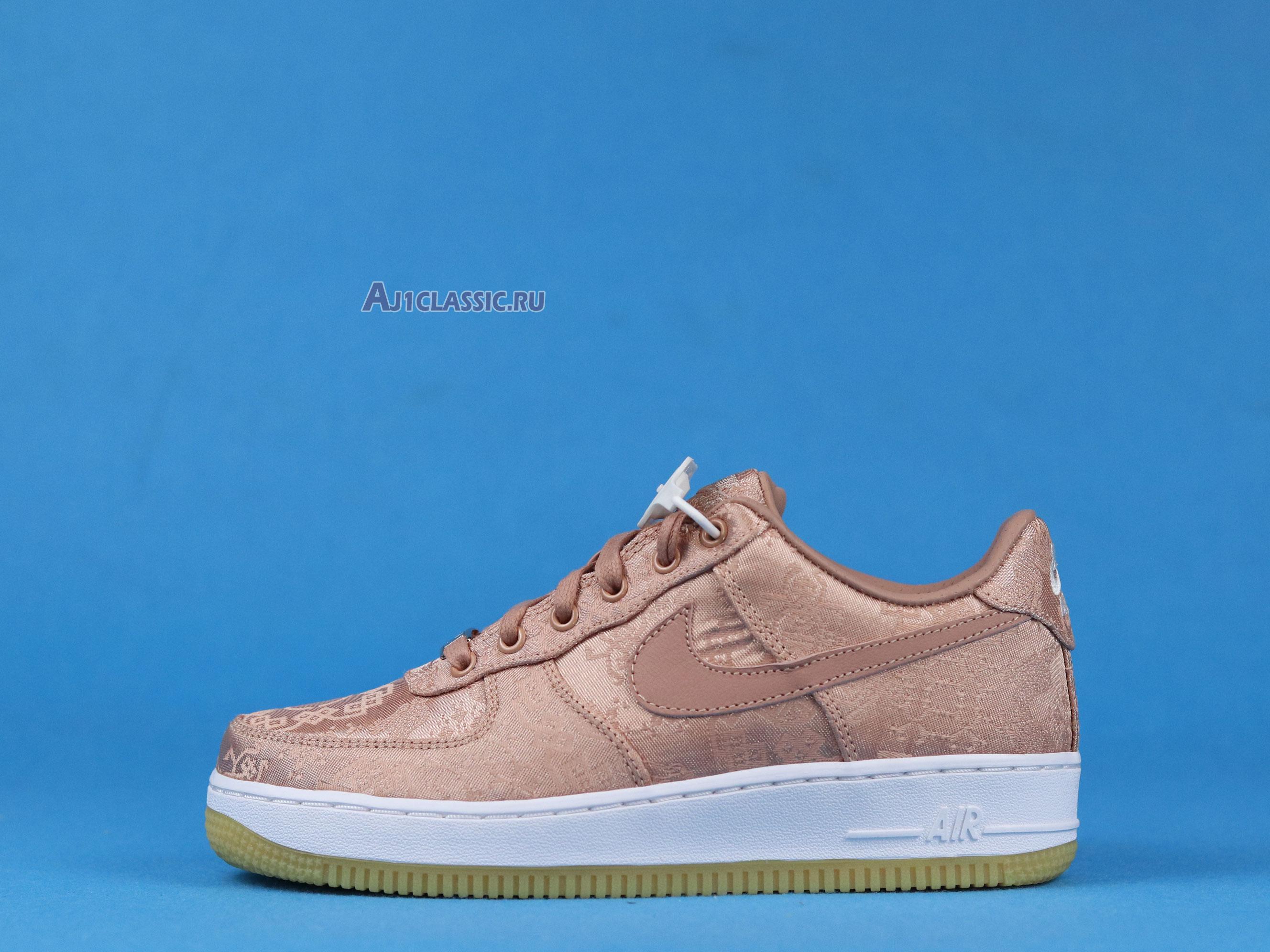 New CLOT x Nike Air Force 1 Low Premium "Rose Gold Silk" CJ5290-600-02 Shoes