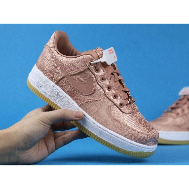 CLOT x Nike Air Force 1 Low Premium Rose Gold Silk CJ5290-600-02 Rose Gold/White/Gum Light Brown Sneakers