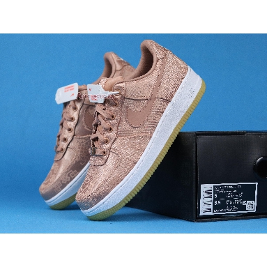 CLOT x Nike Air Force 1 Low Premium Rose Gold Silk CJ5290-600-02 Rose Gold/White/Gum Light Brown Sneakers