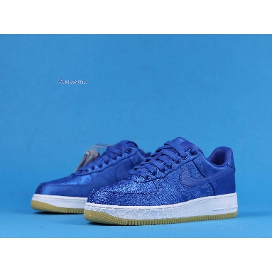 CLOT x Nike Air Force 1 Low PRM Royal Silk CJ5290-400 University Blue/White/Gum Mens Womens Shoes