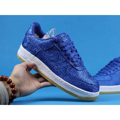 CLOT x Nike Air Force 1 Low PRM Royal Silk CJ5290-400 University Blue/White/Gum Mens Womens Shoes