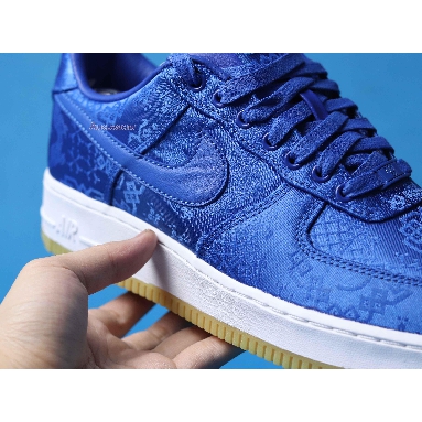 CLOT x Nike Air Force 1 Low PRM Royal Silk CJ5290-400 University Blue/White/Gum Mens Womens Shoes