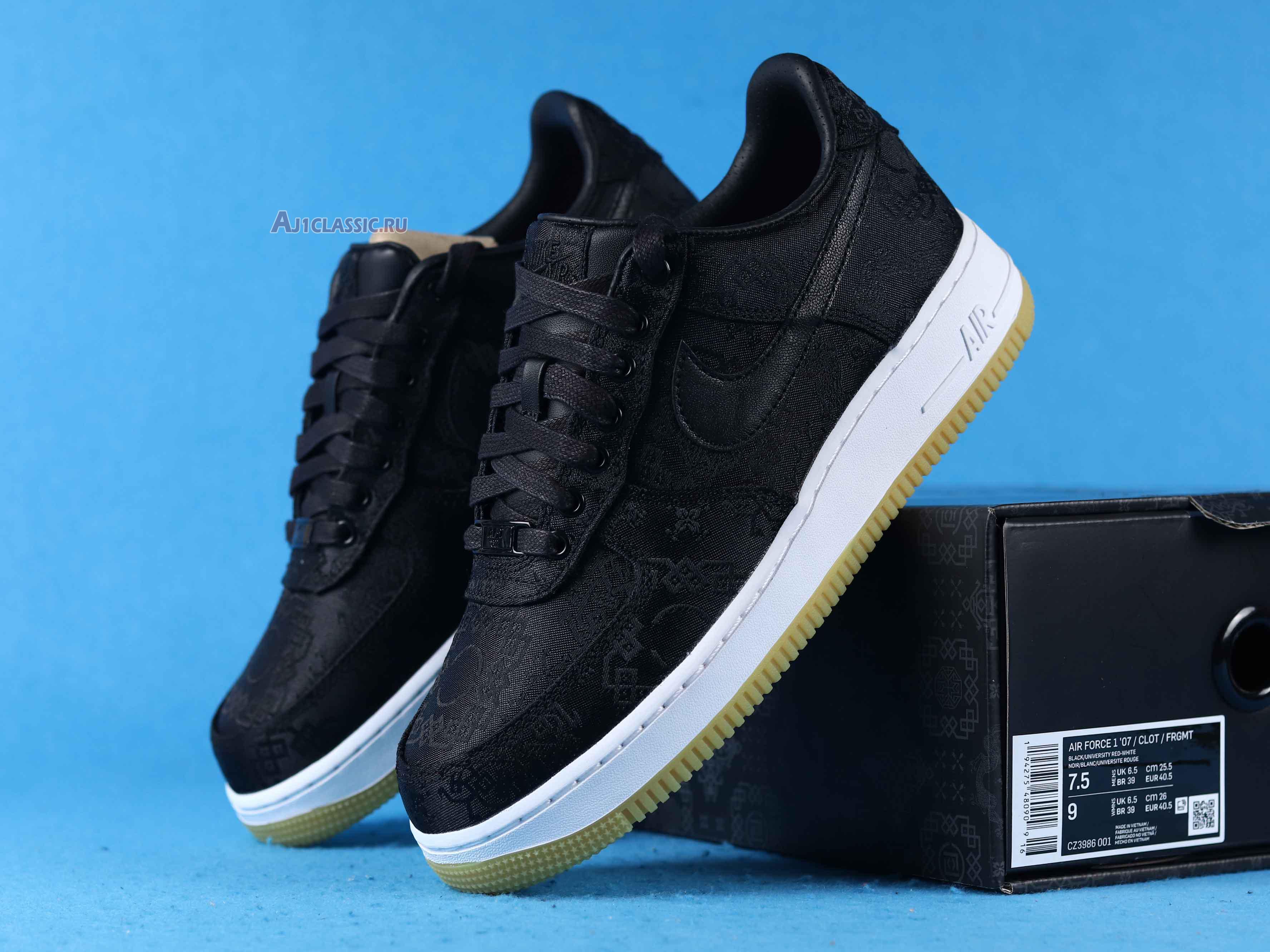 New Fragment Design x CLOT x Nike Air Force 1 Low "Black Silk" CZ3986-001 Shoes