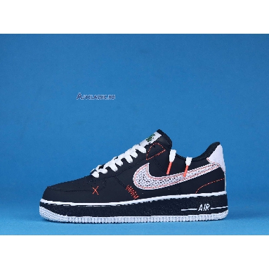 Nike Air Force 1 Low 07 LV8 Exposed Stitching CU6646-001 Black/White/Bright Crimson/Green Strike Mens Womens Shoes