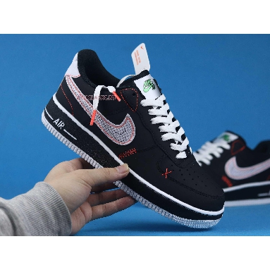 Nike Air Force 1 Low 07 LV8 Exposed Stitching CU6646-001 Black/White/Bright Crimson/Green Strike Mens Womens Shoes