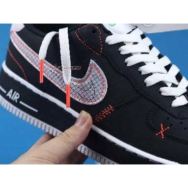 Nike Air Force 1 Low 07 LV8 Exposed Stitching CU6646-001 Black/White/Bright Crimson/Green Strike Mens Womens Shoes