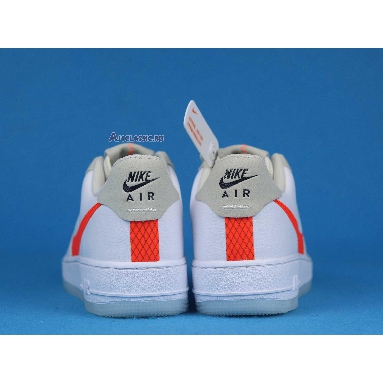 Nike Air Force 1 Low Orange Swoosh CD0888-100 White/Grey/Orange Mens Womens Shoes