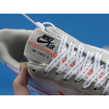 Nike Air Force 1 Low Orange Swoosh CD0888-100 White/Grey/Orange Mens Womens Shoes