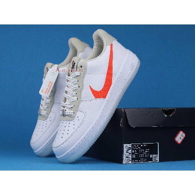 Nike Air Force 1 Low Orange Swoosh CD0888-100 White/Grey/Orange Mens Womens Shoes